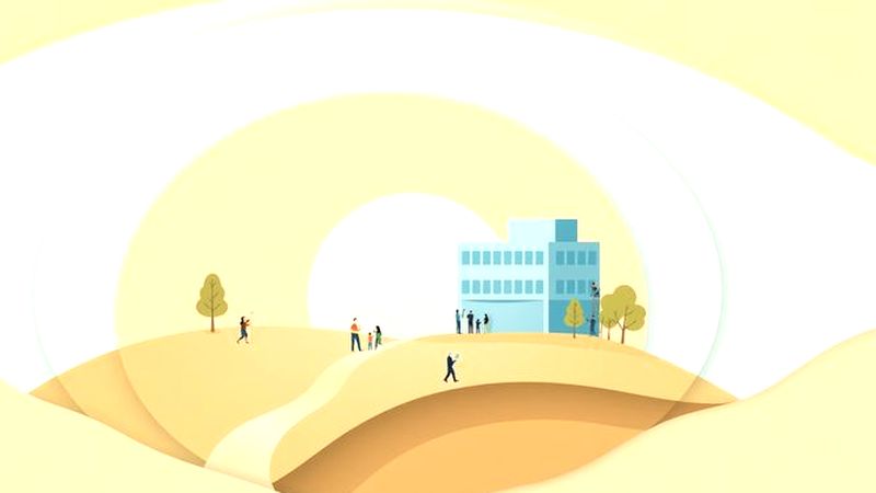 Ilustración optimista de crecimiento familiar y profesional