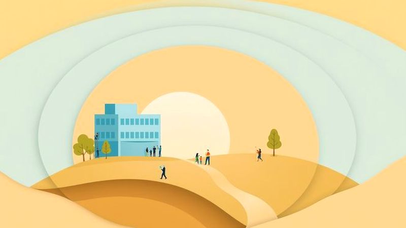 Ilustración optimista de crecimiento familiar y profesional