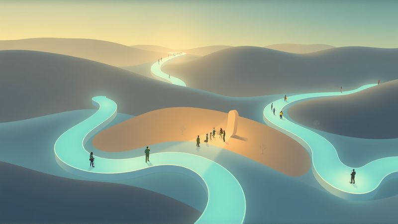 Un centro iluminado guía el progreso