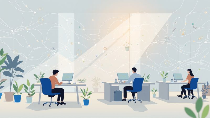 Ilustración profesional transmite calma y productividad