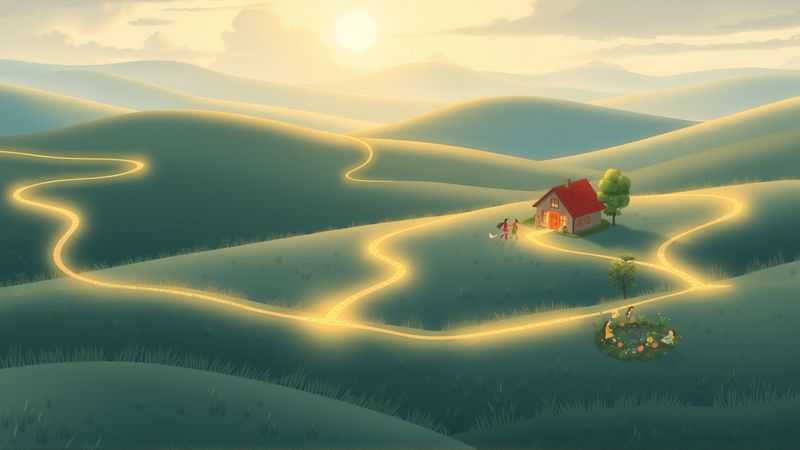 Un camino luminoso guía a la armonía