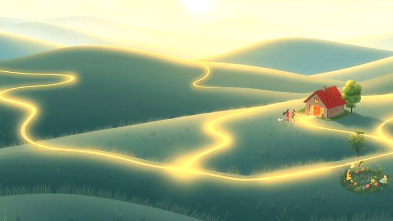 Un camino luminoso guía a la armonía