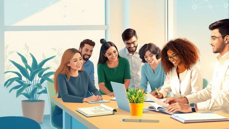 Colaboración visual en un espacio moderno