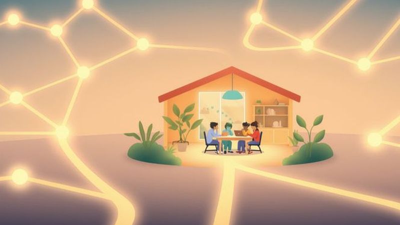 Un camino luminoso guía al hogar