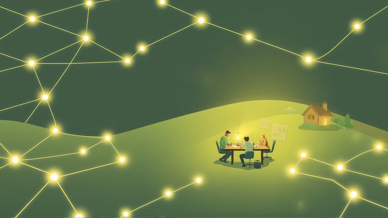 Una comunidad colabora diligentemente en un taller iluminado
