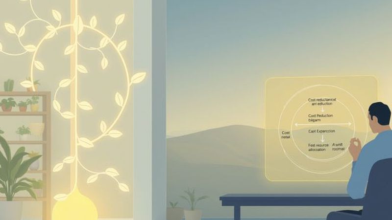 Optimización estratégica y crecimiento sostenible visualizados