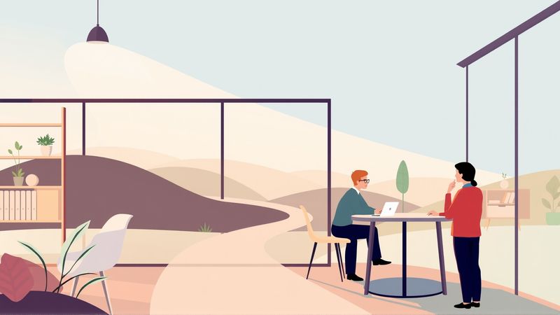 Ilustración profesional: colaboración y optimismo estratégicos
