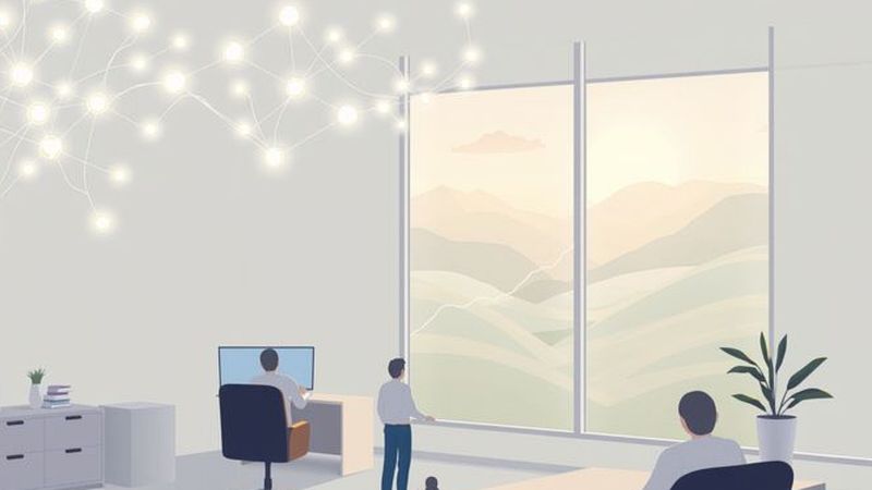 Un diagrama ascendente ilumina un espacio sereno