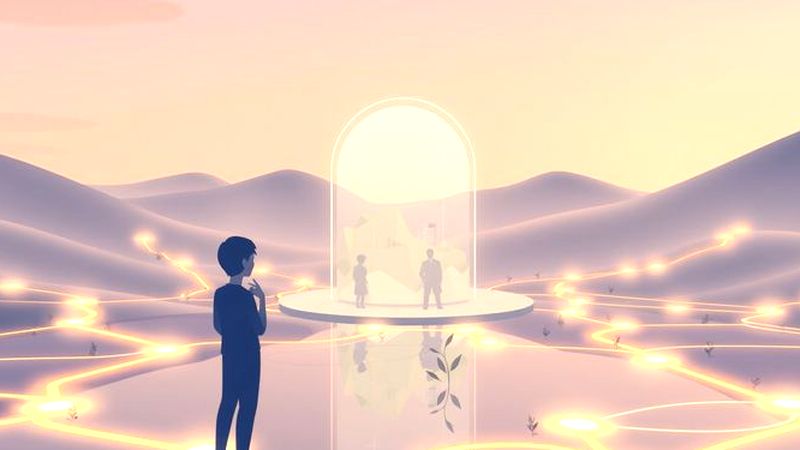 Un centro vibrante observa un paisaje digital