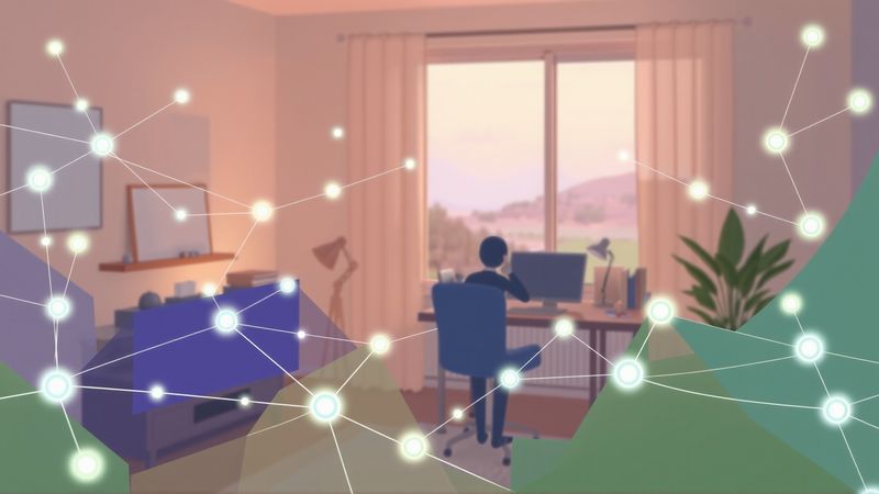 Una red luminosa visualiza datos serenos