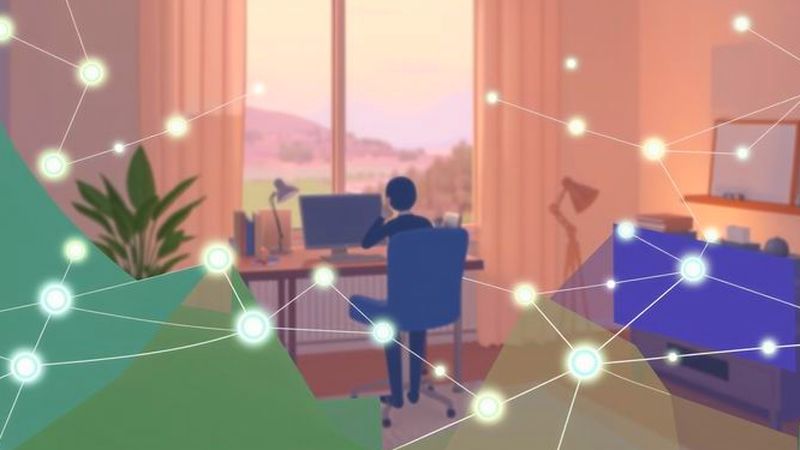 Una red luminosa visualiza datos serenos