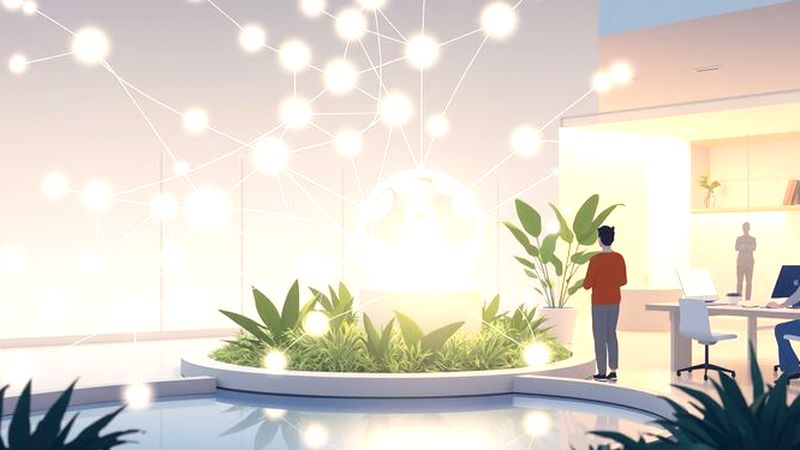 Redes brillantes protegen ideas creativas colaborativas