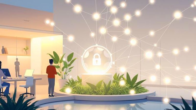 Redes brillantes protegen ideas creativas colaborativas