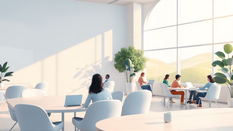 Un espacio laboral colaborativo y optimista