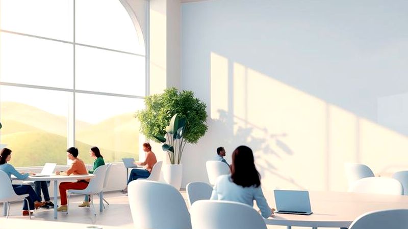 Un espacio laboral colaborativo y optimista