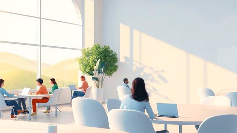 Un espacio laboral colaborativo y optimista