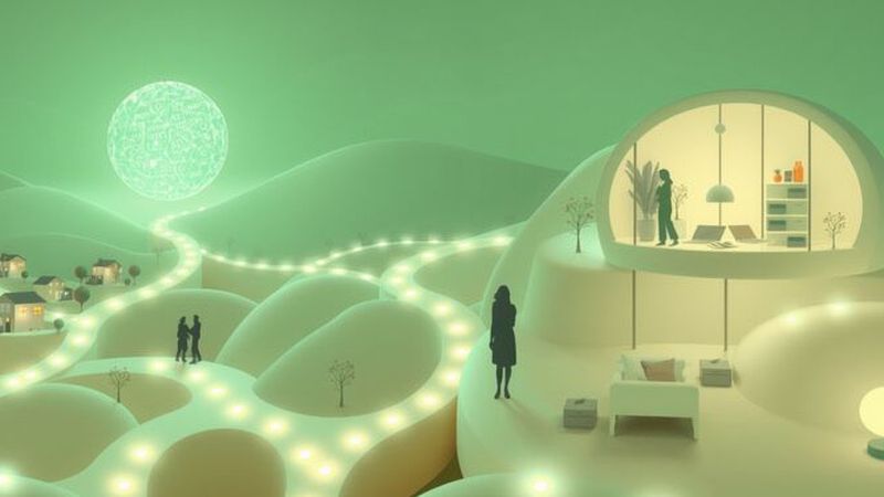 Una red luminosa conecta exploración colaborativa