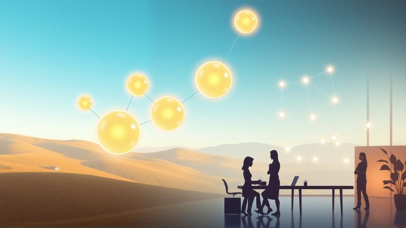 Ideas brillantes colaboran en un entorno sereno